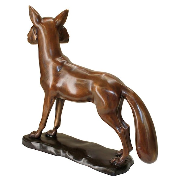 The Wary Standing Fox Cast Bronze Garden Statue